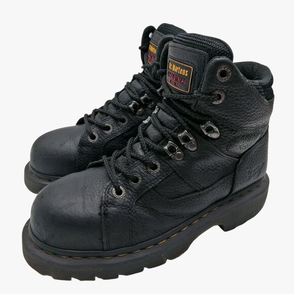 Dr. Martens Industrial Steel Toe Boots Womens Size 8 Black AW140 Work Safety EH - Picture 1 of 13